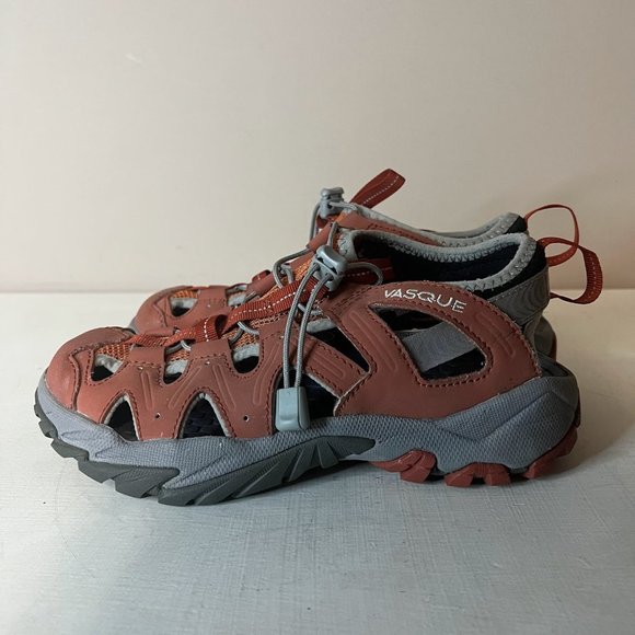 Vasque Flux Sport Sandals Burnt Orange Leather Bungee Lace Up - Picture 7 of 10